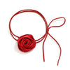 Jewelry Vintage Knotted Choker Cloth Flower Geometric Flannel Necklace For Women