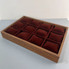Jewelry Watch Bracelet Display Tray Wooden Frame Velvet Log Material 12 Grid Plate Artistic Style