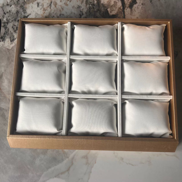 Jewelry Watch Bracelet Display Tray Wooden Frame Velvet Log Material 12 Grid Plate Artistic Style