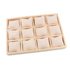 Jewelry Watch Bracelet Display Tray Wooden Frame Velvet Log Material 12 Grid Plate Artistic Style