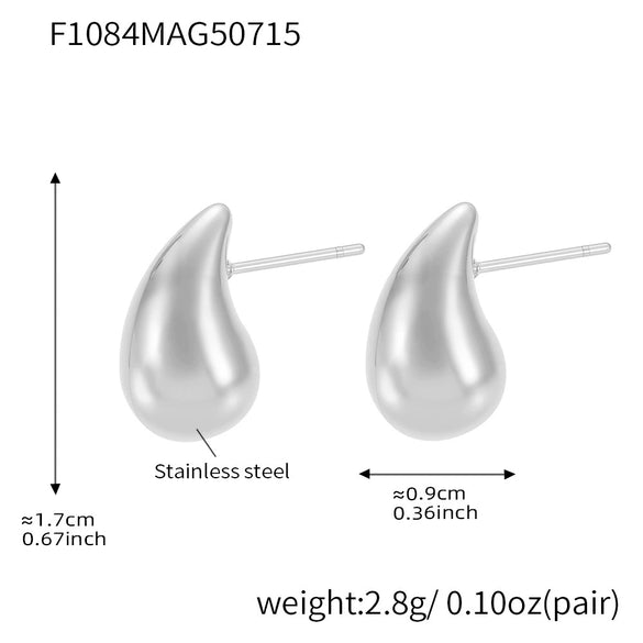 Jewelry Water Drop Hollow Electroplated Titanium Steel Fashion Earrings For Women