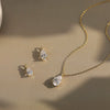 Jewelry Water Drop Pear Pendant Clavicle Chain Women's 925 Sterling Silver Geometric Zircon Necklace 14K Gold Plated