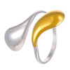 Jewelry Water Wave Open Hydraulic Ring Titanium Steel Color Block Geometric Electroplated Unisex