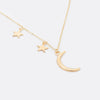 Jewelry Wholesale Romantic Couple Metal Moon Star Combination Women's Clavicle Necklace New Products