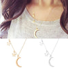Jewelry Wholesale Romantic Couple Metal Moon Star Combination Women's Clavicle Necklace New Products