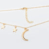Jewelry Wholesale Romantic Couple Metal Moon Star Combination Women's Clavicle Necklace New Products