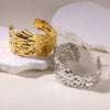 Jewelry Wide Bracelet Iron Gold Platinum Steel Color Geometric Electroplated Irregular Texture Open Fashion Personality