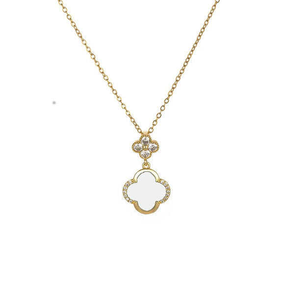 Jewelry Women Copper Titanium Steel Plants Flowers Electroplated Fourpiece Set Necklace Bracelet Earrings Ring