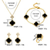 Jewelry Women Copper Titanium Steel Plants Flowers Electroplated Fourpiece Set Necklace Bracelet Earrings Ring