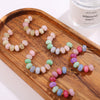 Jewelry Women Fashion Light Luxury Colorful Natural Stone Abacus Bead 316L Stainless Steel Electroplating Bracelet Earrings