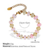 Jewelry Women Fashion Light Luxury Colorful Natural Stone Abacus Bead 316L Stainless Steel Electroplating Bracelet Earrings