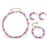 Jewelry Women Fashion Light Luxury Colorful Natural Stone Abacus Bead 316L Stainless Steel Electroplating Bracelet Earrings