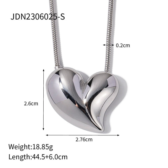 Jewelry Women Love Earrings Necklace Stainless Steel Vacuum Plated 18K Gold Non Fading With Love Drops Bell Pattern