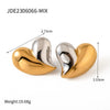 Jewelry Women Love Earrings Necklace Stainless Steel Vacuum Plated 18K Gold Non Fading With Love Drops Bell Pattern