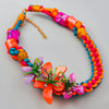 Jewelry Women Plexiglass Resin Tube Braided Weaving Flowers Earrings Ring Necklace