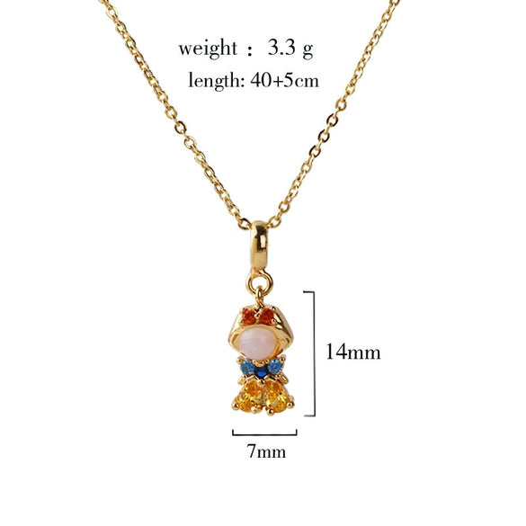 Jewelry Women Princess Pendant Necklace Zircon Inlaid With Cartoon Characters