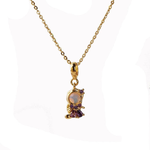 Jewelry Women Princess Pendant Necklace Zircon Inlaid With Cartoon Characters
