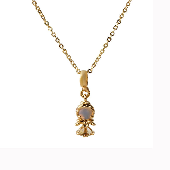 Jewelry Women Princess Pendant Necklace Zircon Inlaid With Cartoon Characters