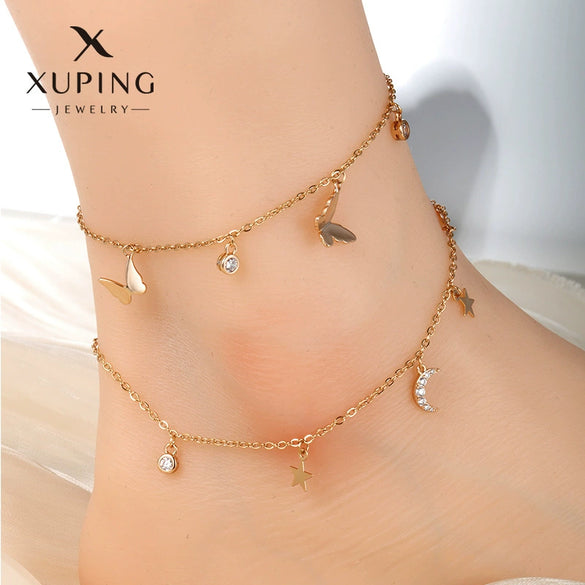 Jewelry Women's Butterfly Tassel Pendant Foot Chain Diecast Geometric Style