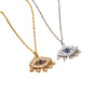 Jewelry Women's Clavicle Chain Copper Gold Plated With Blue Eye Pendant Devil's Eye Cross Chain