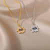 Jewelry Women's Clavicle Chain Copper Gold Plated With Blue Eye Pendant Devil's Eye Cross Chain