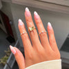 Jewelry Women's Copper Geometric Flower Butterfly Ring Electroplated