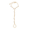 Jewelry Women's Geometric Crystal Pearl Beaded Copper Chain Finger Bracelet With Electroplating