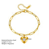 Jewelry Women's Love Bracelet Titanium Steel Heart Shape Pendant Electroplating