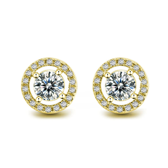 Jewelry Women's Round Earrings Brass Goldplated Geometric Mosaic With Artificial Gemstones And Semiprecious Stones