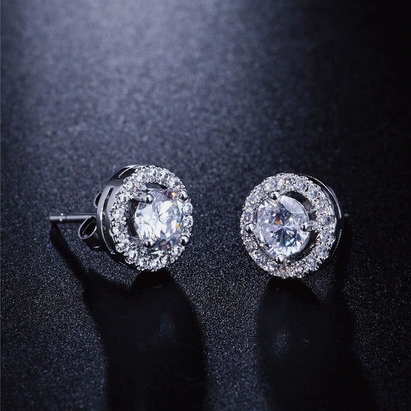 Jewelry Women's Round Earrings Brass Goldplated Geometric Mosaic With Artificial Gemstones And Semiprecious Stones