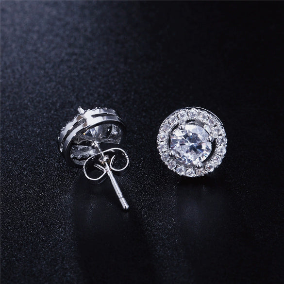 Jewelry Women's Round Earrings Brass Goldplated Geometric Mosaic With Artificial Gemstones And Semiprecious Stones