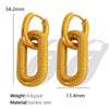 Jewelry Women's 316L Stainless Steel Fashion Geometric Square U Shape Double Ring Pendant Earrings Electroplated