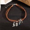 Jewelry Zinc Alloy Flower Pendant Flannel Necklace Electroplating Geometric Style For Women