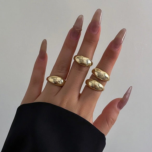 Jewelry Zinc Alloy Geometric Arc Ring Electroplating