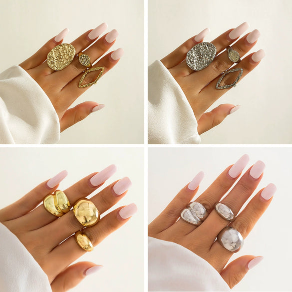 Jewelry Zinc Alloy Geometric Arc Ring Electroplating