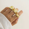 Jewelry Zinc Alloy Geometric Arc Ring Electroplating