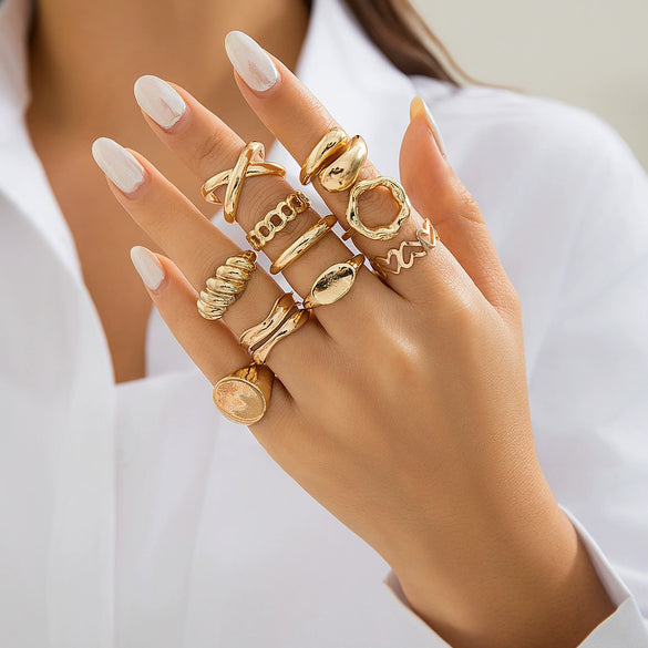 Jewelry Zinc Alloy Geometric Arc Ring Electroplating