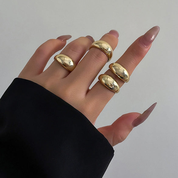 Jewelry Zinc Alloy Geometric Arc Ring Electroplating