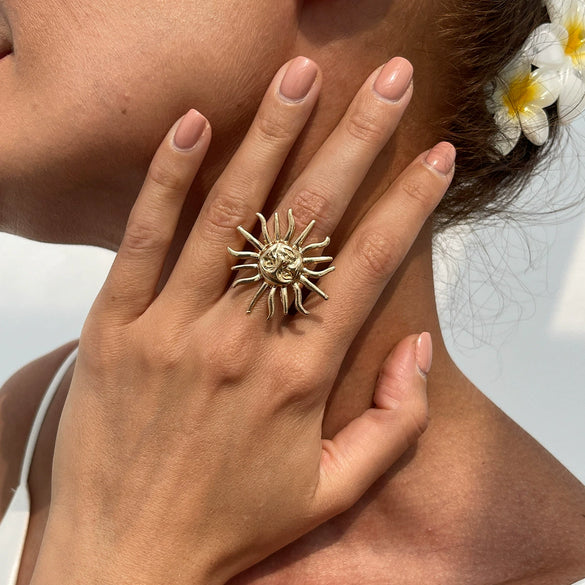 Jewelry Zinc Alloy Geometric Exaggerated Electroplating Ring Set