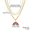 Jewelry Zinc Alloy Geometric Rainbow Pendant Clavicle Chain Multi Layer Couple Necklace