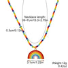 Jewelry Zinc Alloy Geometric Rainbow Pendant Clavicle Chain Multi Layer Couple Necklace