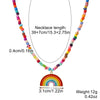 Jewelry Zinc Alloy Geometric Rainbow Pendant Clavicle Chain Multi Layer Couple Necklace