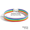 Jewelry Zinc Alloy Geometric Rainbow Pendant Clavicle Chain Multi Layer Couple Necklace