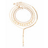 Jewelry Zinc Alloy Geometric Snake Bone Chain Imitation Pearl Multi Layer Necklace For Women Electroplated
