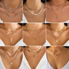 Jewelry Zinc Alloy Geometric Snake Bone Chain Imitation Pearl Multi Layer Necklace For Women Electroplated