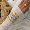 Jewelry Zinc Alloy Plain Ring Bracelet With Thread Texture And Electroplating