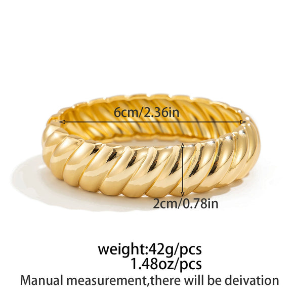 Jewelry Zinc Alloy Plain Ring Bracelet With Thread Texture And Electroplating