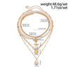 Jewelry Zinc Alloy Resin Beaded Necklace With Starfish Shell Star Shape Retro Electroplating For Women