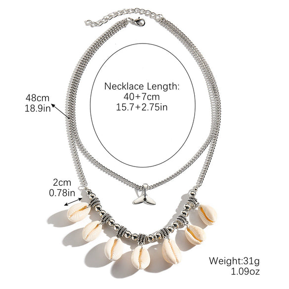 Jewelry Zinc Alloy Simple Style Electroplating Shell Pendant Necklace And Bracelet For Women