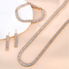 Jewelry Zircon Inlaid Copper Bamboo Chain Threepiece Set Necklace Earrings Bracelet